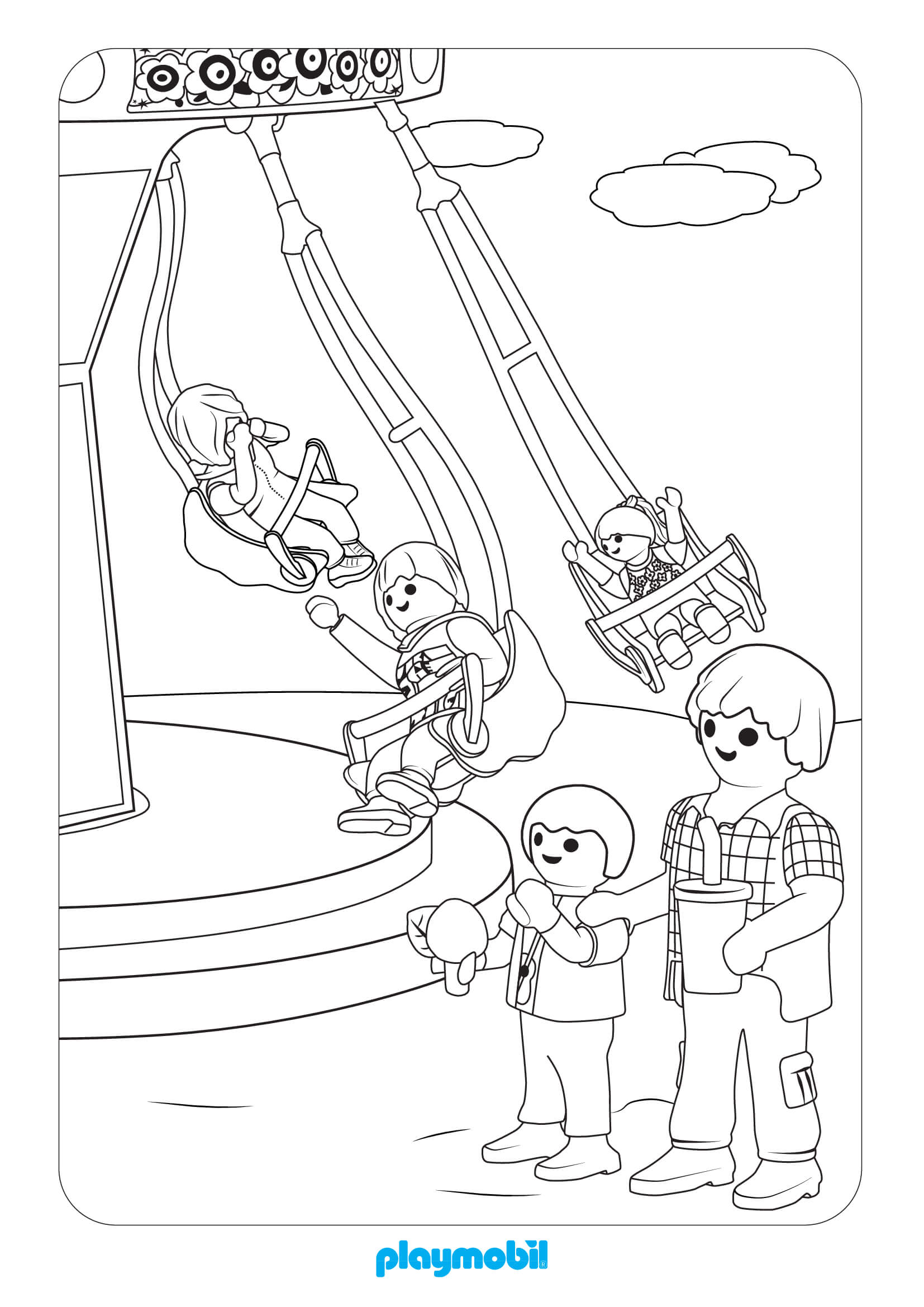Coloriage Playmobil La Fête Foraine - Playmobil à imprimer