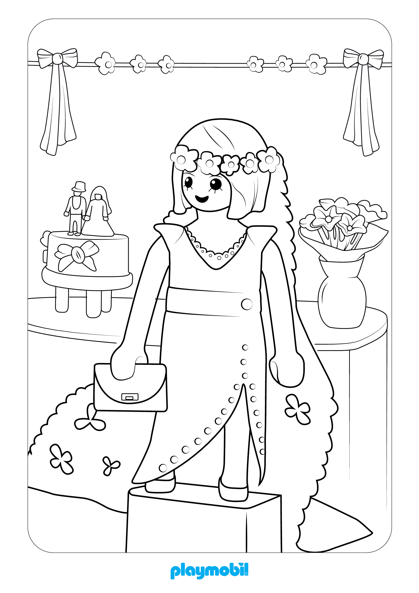 Coloriage Playmobil grand magasin commercial - Playmobil à imprimer