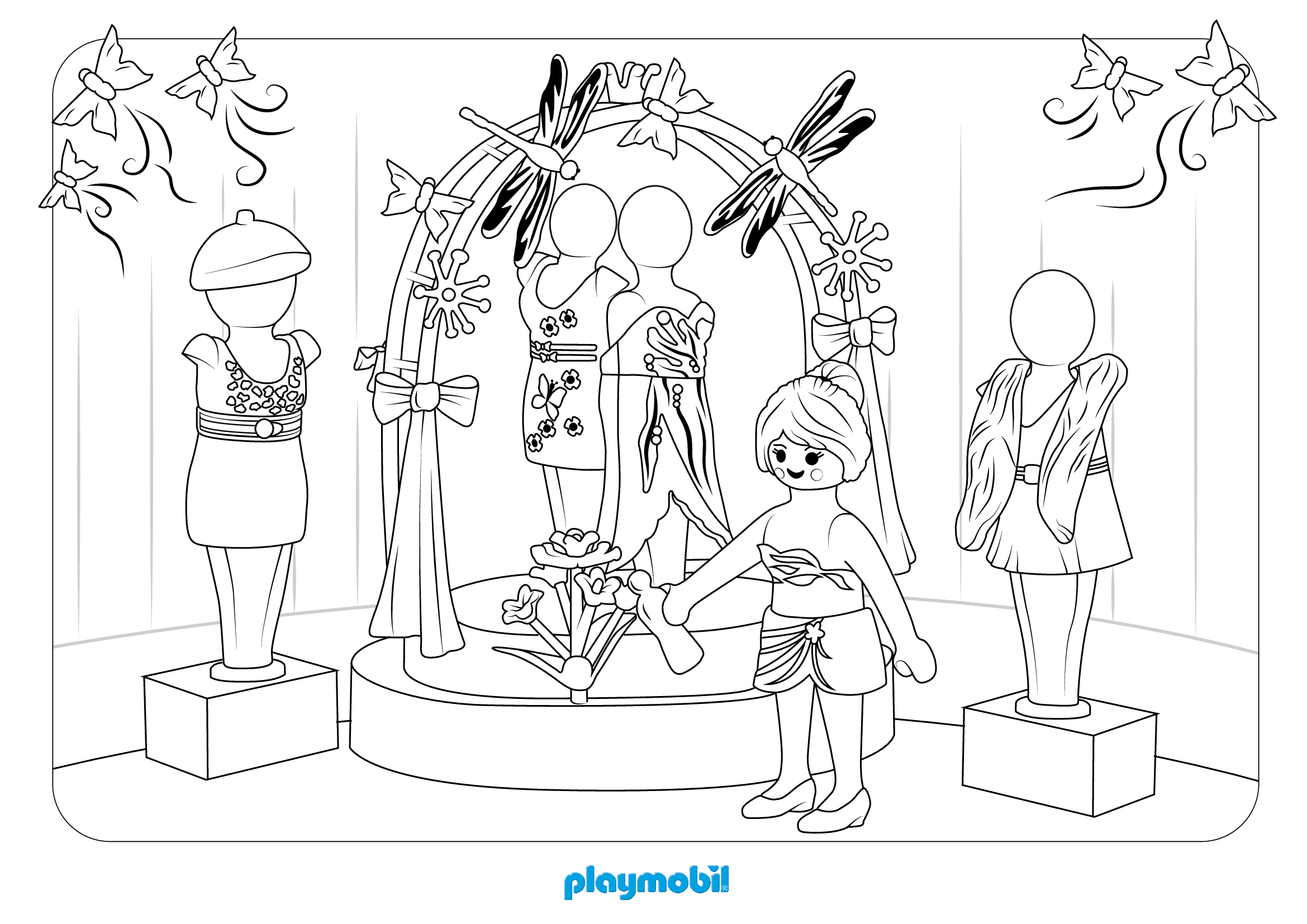 Coloriage Playmobil Le Grand Magasin - Playmobil à imprimer