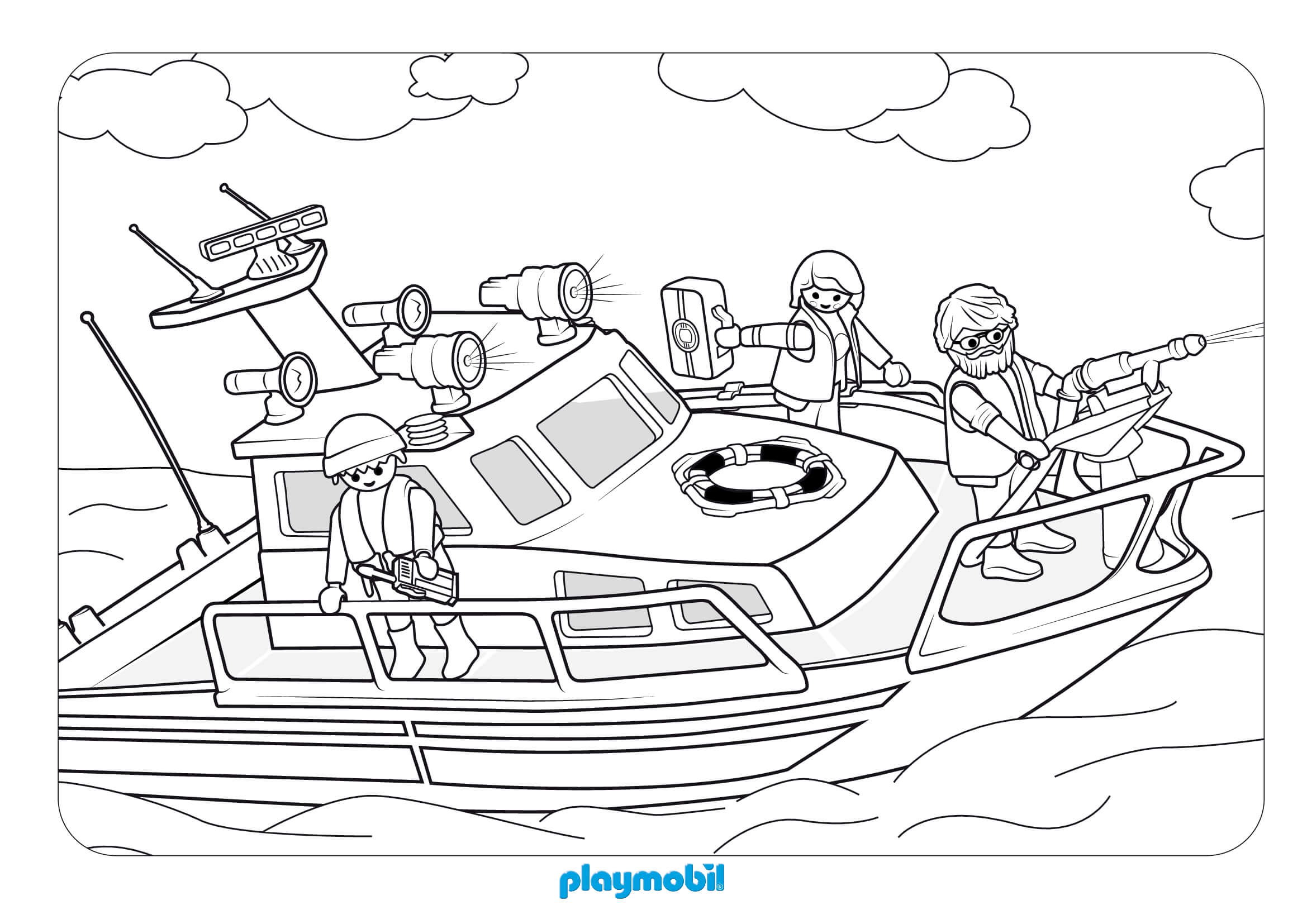 Coloriage Playmobil Les Sauveteurs En Mer - Playmobil à imprimer