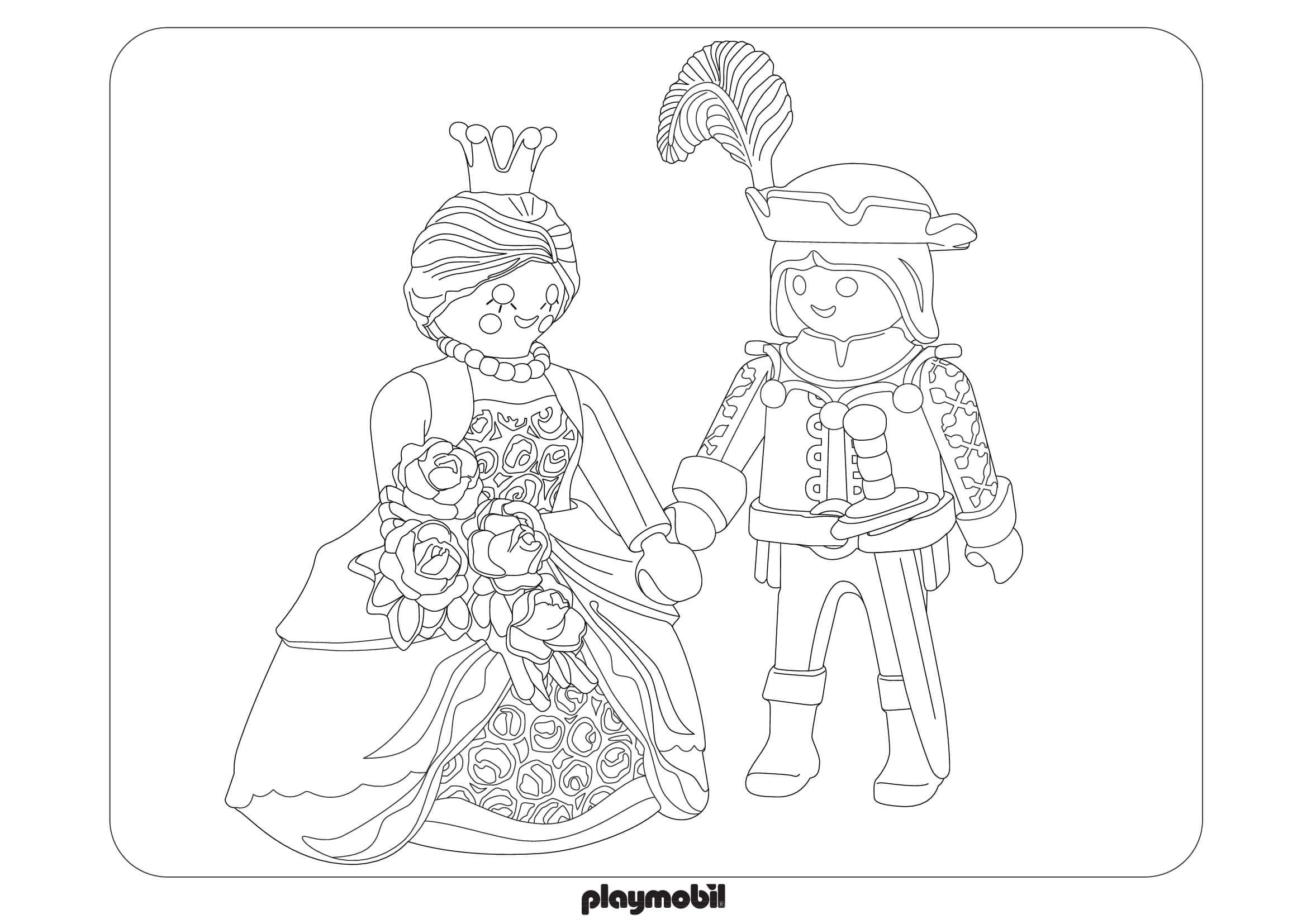 Coloriage Playmobil Palais Féerique et Jeune Princesse - Playmobil à imprimer