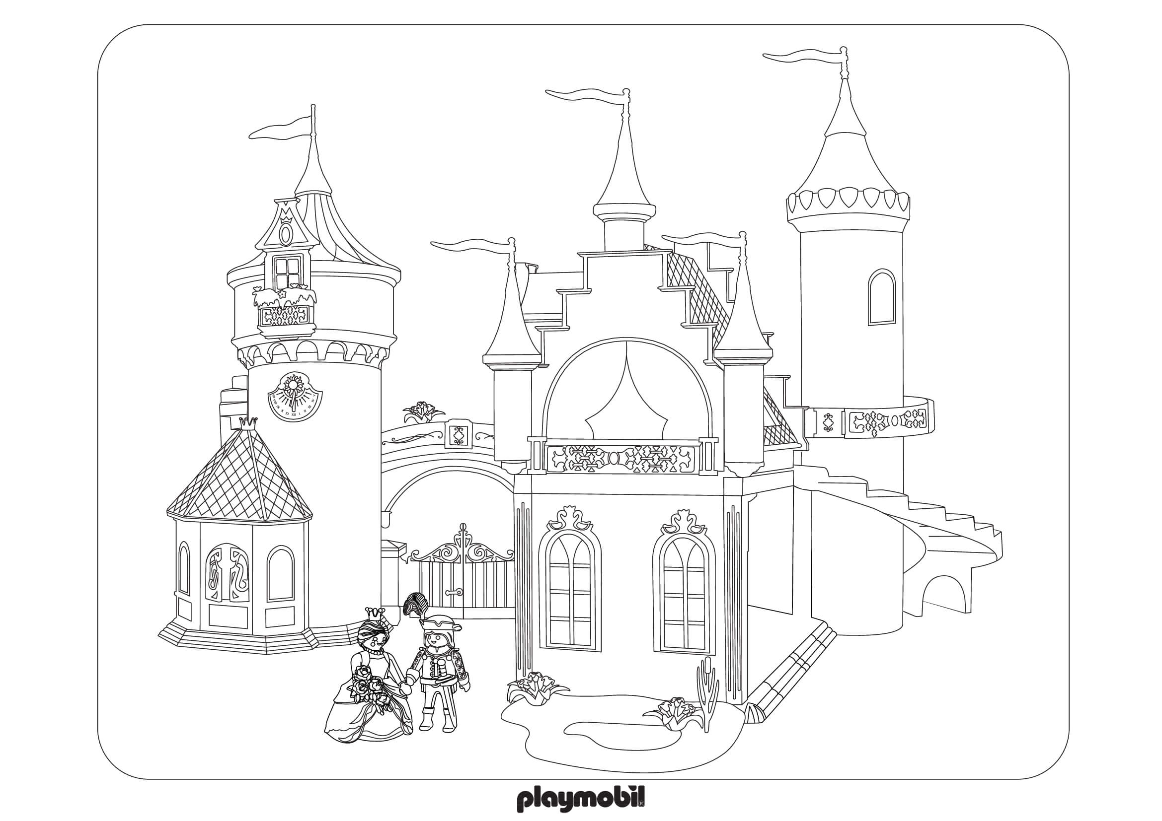 Coloriage Playmobil Palais des Princesses Royales - Playmobil à imprimer