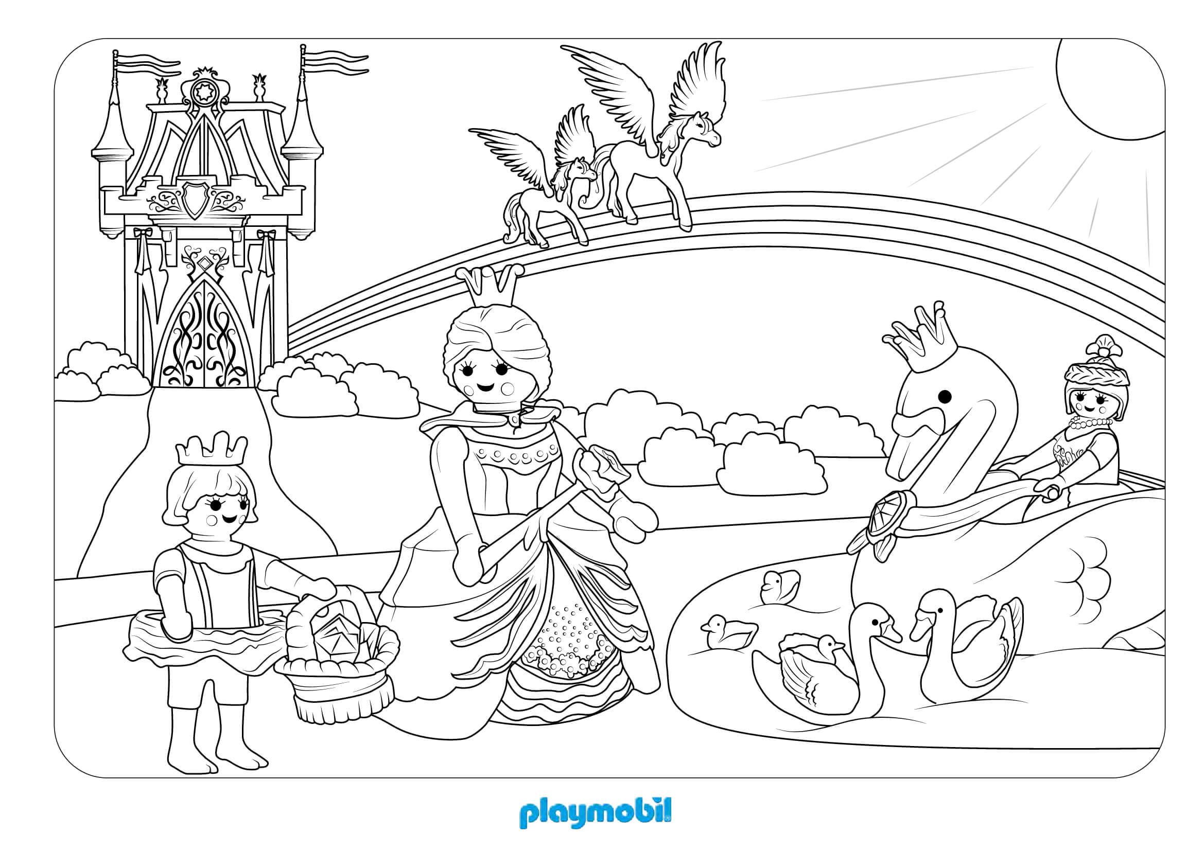 Coloriage Playmobil Pavillon De Crista - Playmobil à imprimer
