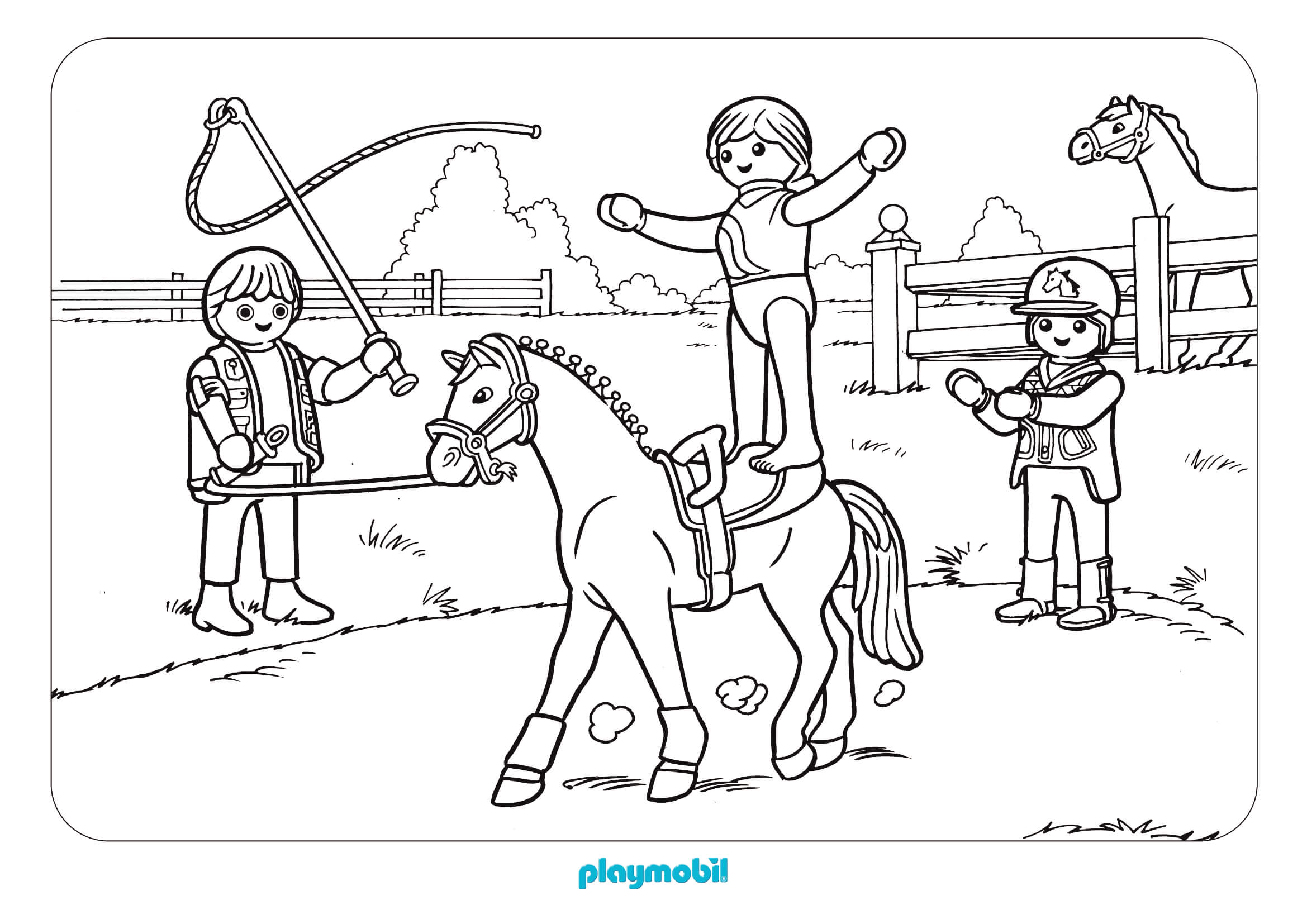Coloriage Playmobil Se Pratique Pour Le Cirque - Playmobil à imprimer