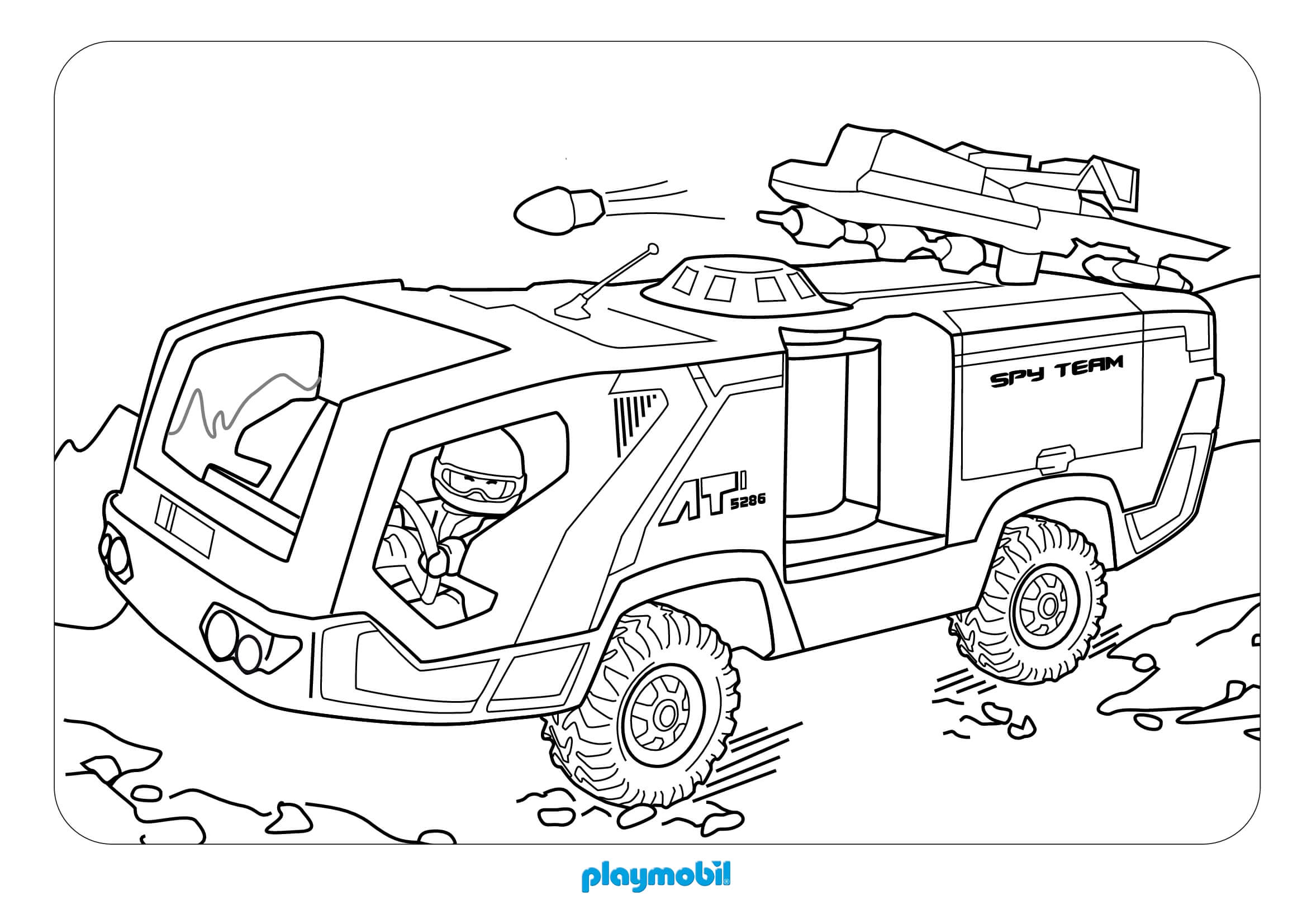 Coloriage Playmobil Top Agents - Playmobil à imprimer