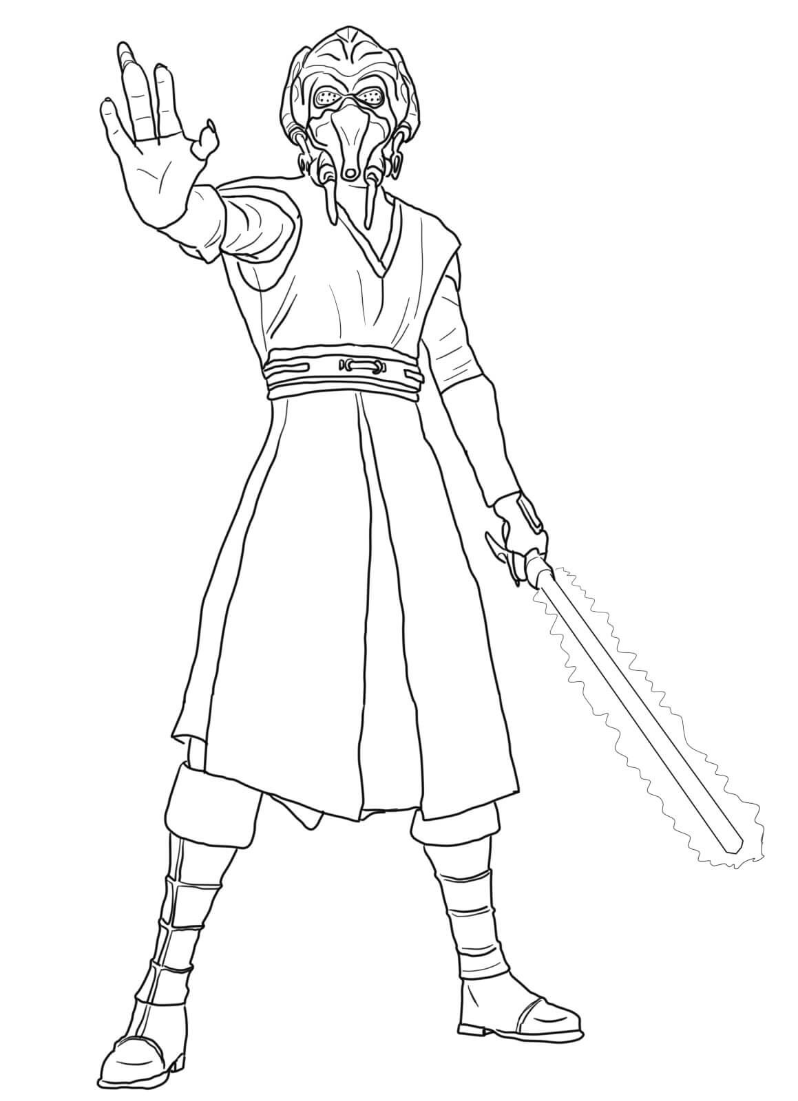 Coloriage Plo Koon - Star Wars Episode II - Star wars à imprimer