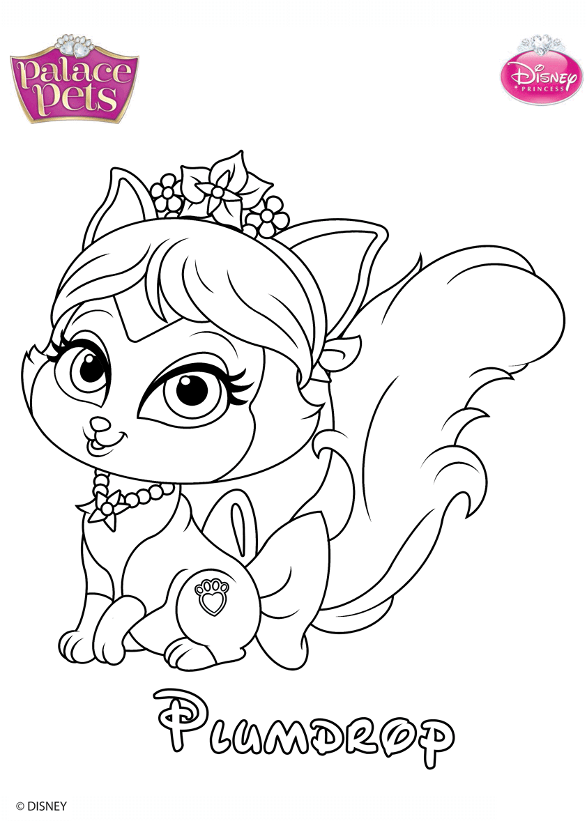 Coloriage Plumdrop Princess Disney - Palace pets à imprimer