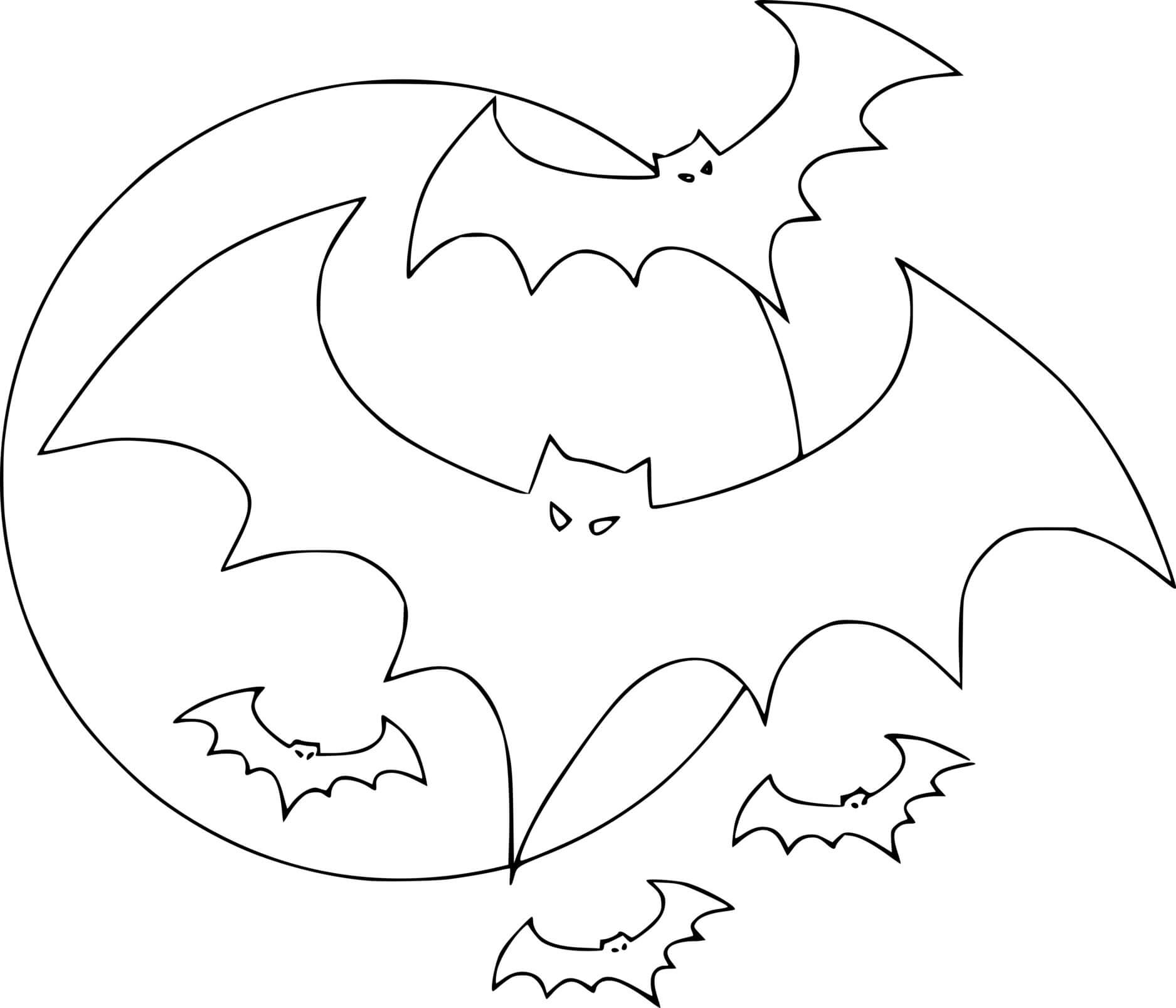 Coloriage Plusieurs Chauves Souris - Halloween chauve souris à imprimer