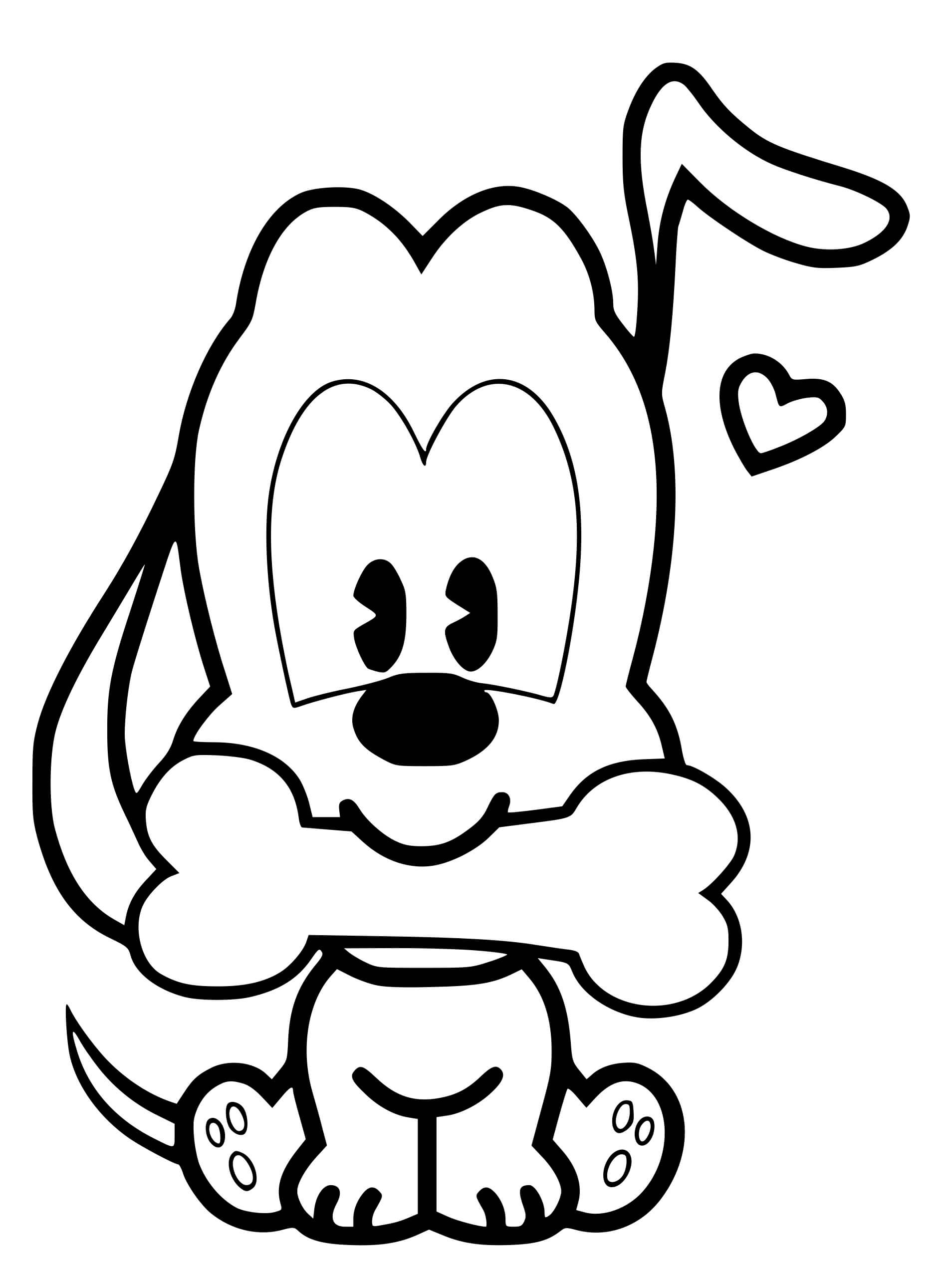 Coloriage Pluto joueur et espiègle Disney - Disney bébé à imprimer