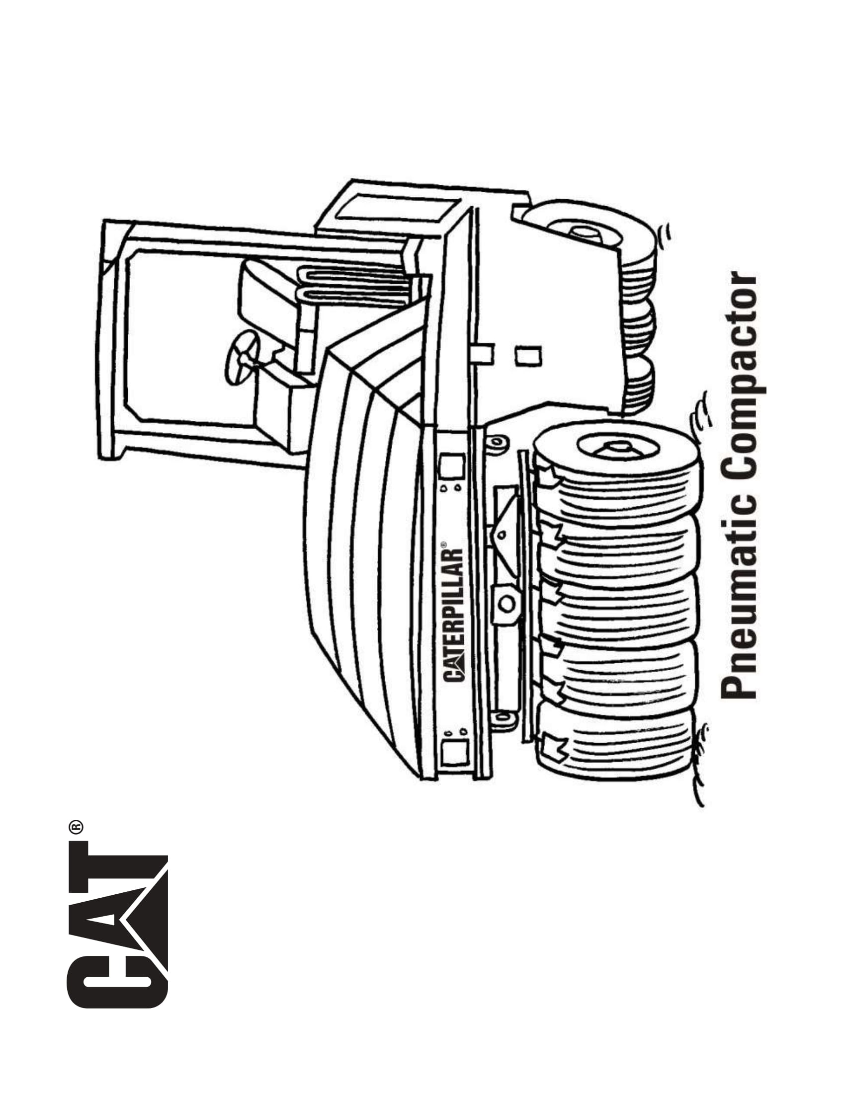 Coloriage Pneumatic Compactor Camion Caterpillar - Camion à imprimer