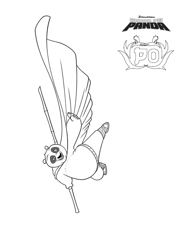 Coloriage Po Le Guerrier Dragon Kung Fu - Kung fu panda à imprimer