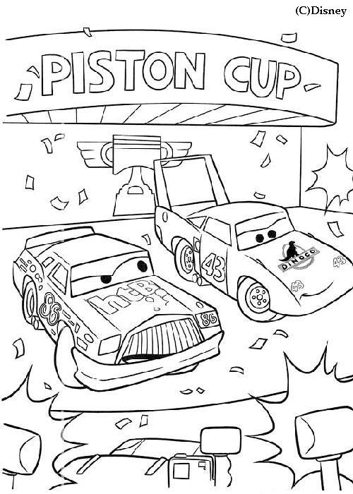 Coloriage Podium Piston Cup - Cars à imprimer