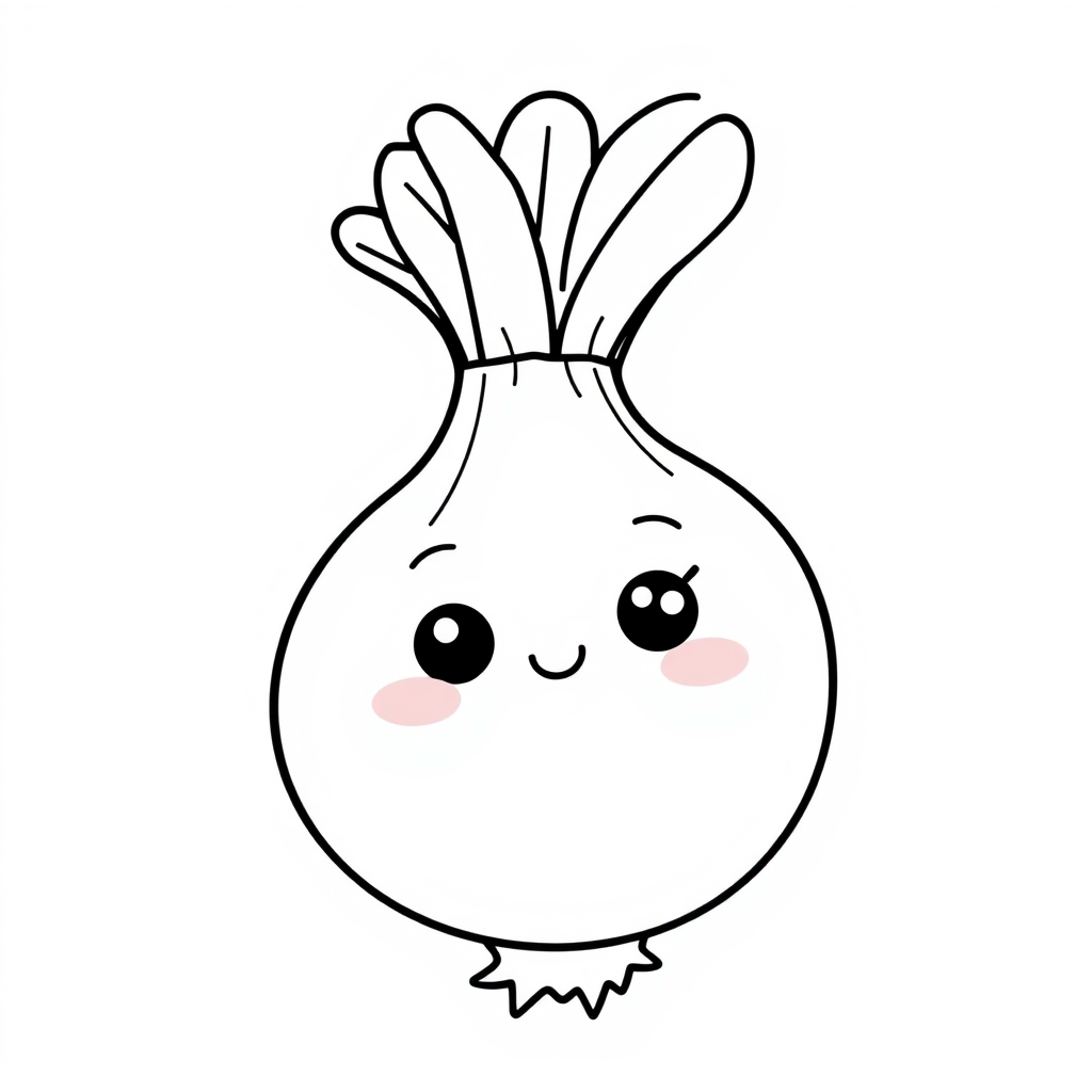 Coloriage Poireau Légumes Kawaii - Legumes à imprimer