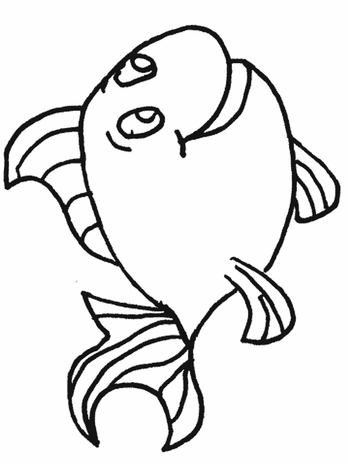 Coloriage Poisson exotique aux motifs écailleux - Poisson à imprimer