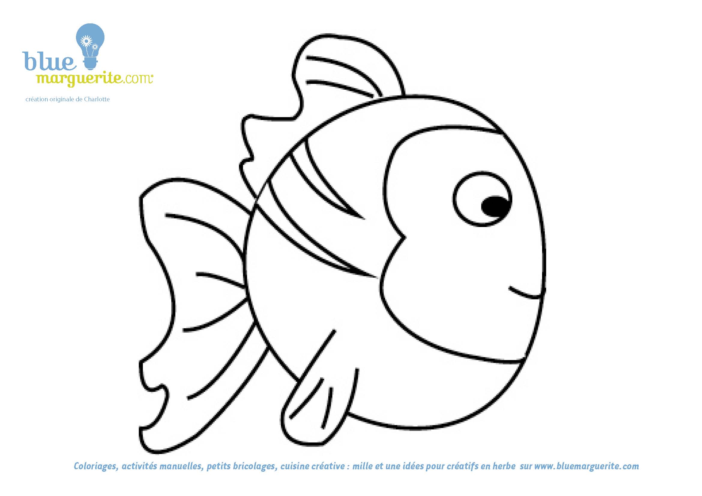 Coloriage Poisson exotique aux écailles détaillées - Poisson à imprimer
