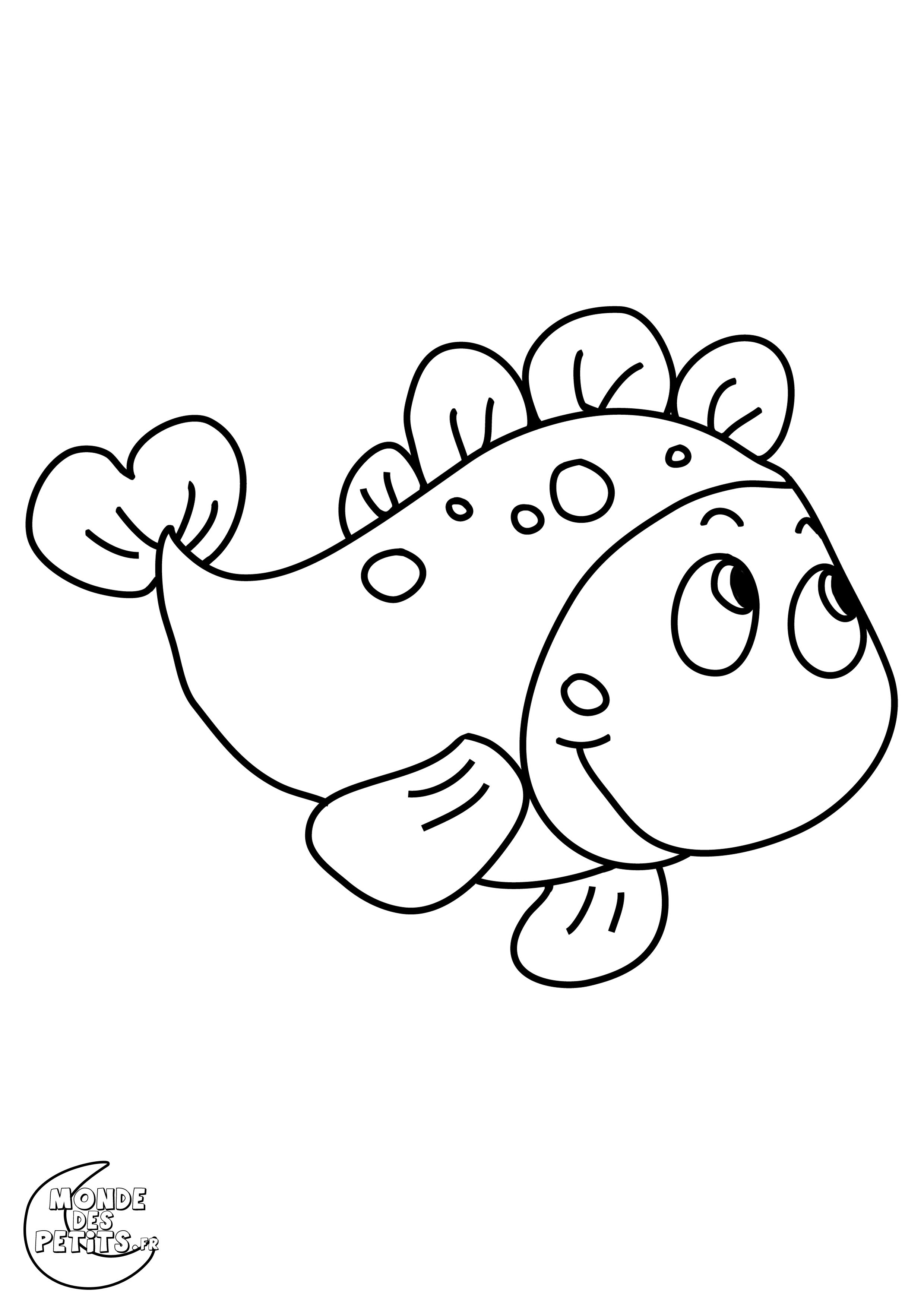 Coloriage Poisson coloré aux écailles détaillées - Poisson à imprimer