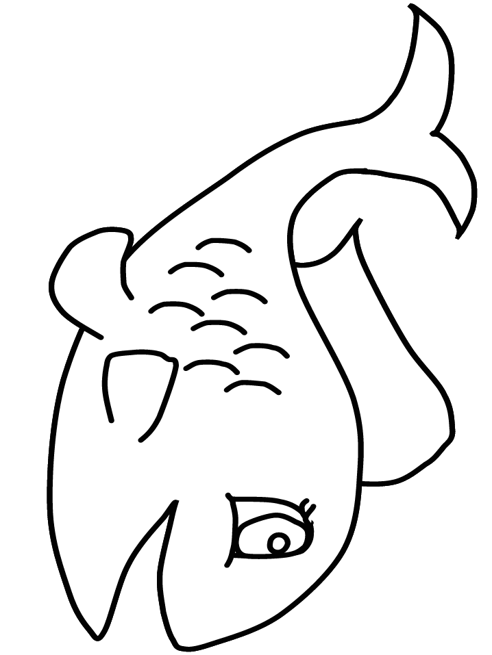 Coloriage Poisson nageur aux motifs géométriques - Poisson à imprimer