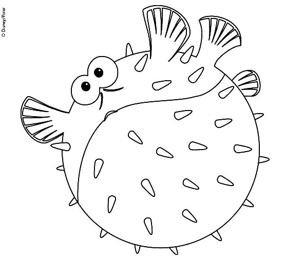 Coloriage Poisson Boule - Animaux de la mer à imprimer