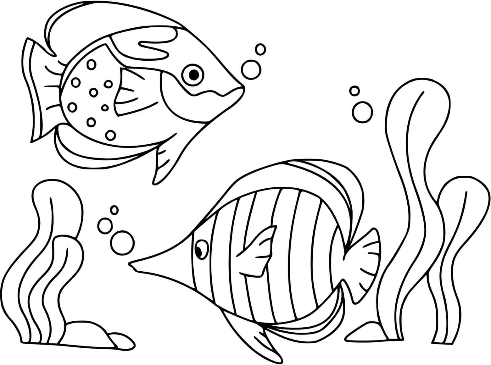 Coloriage Poisson Au Fond De La Mer - Mer à imprimer