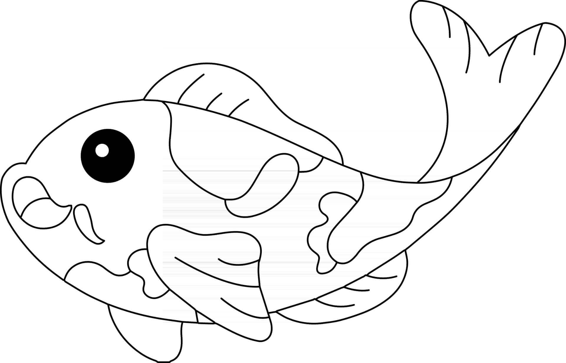 Coloriage Poisson Carpe Koi - Animal à imprimer
