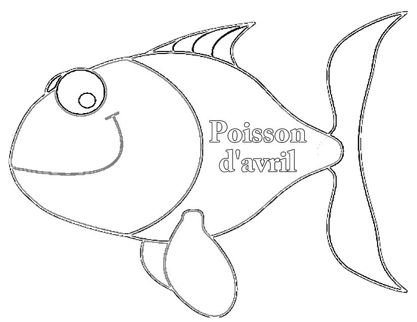 Coloriage Poisson d'avril espiègle avec motifs - Poisson à imprimer