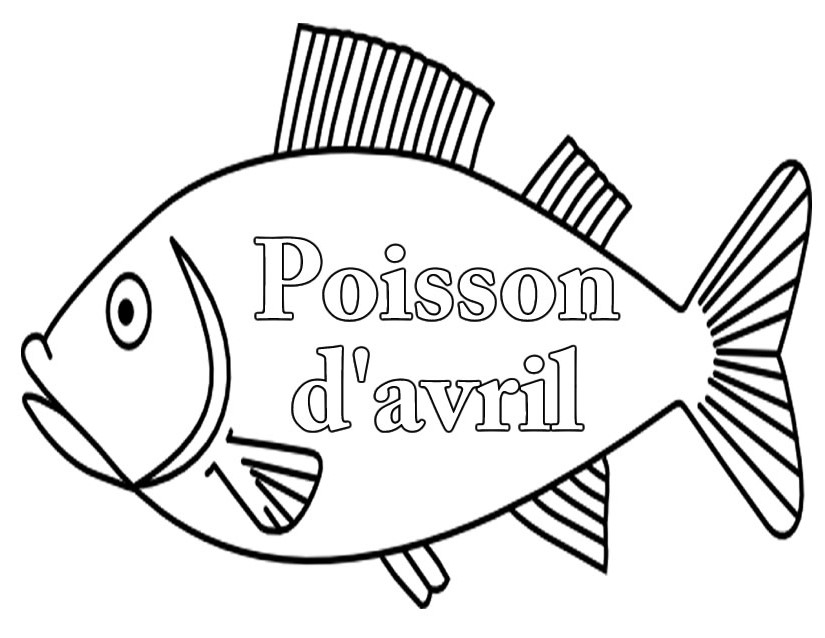 Coloriage Poisson d'avril souriant avec nageoires ondulantes - Poisson à imprimer