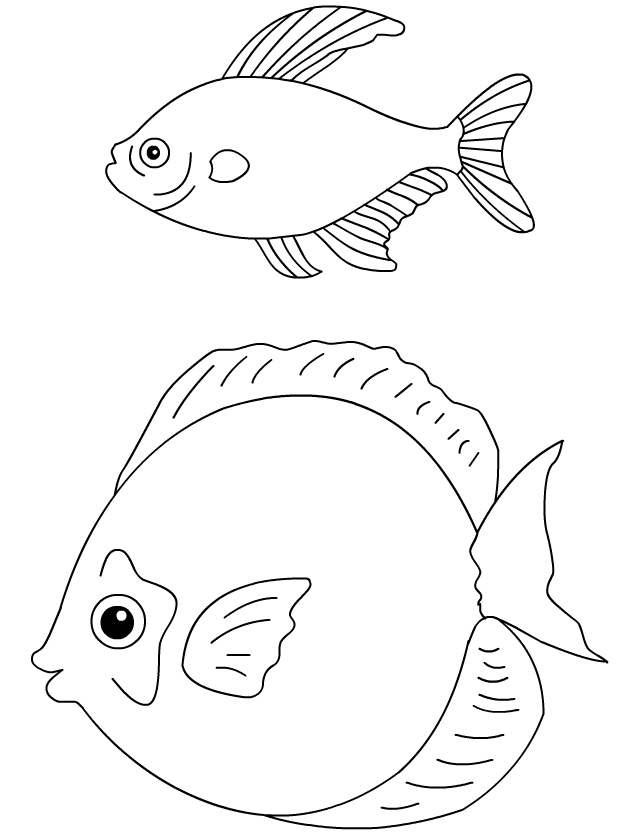 Coloriage Poisson d'avril aux écailles colorées - Poisson à imprimer
