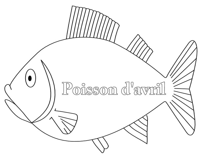 Coloriage Poisson d'avril rayé aux yeux brillants - Poisson à imprimer