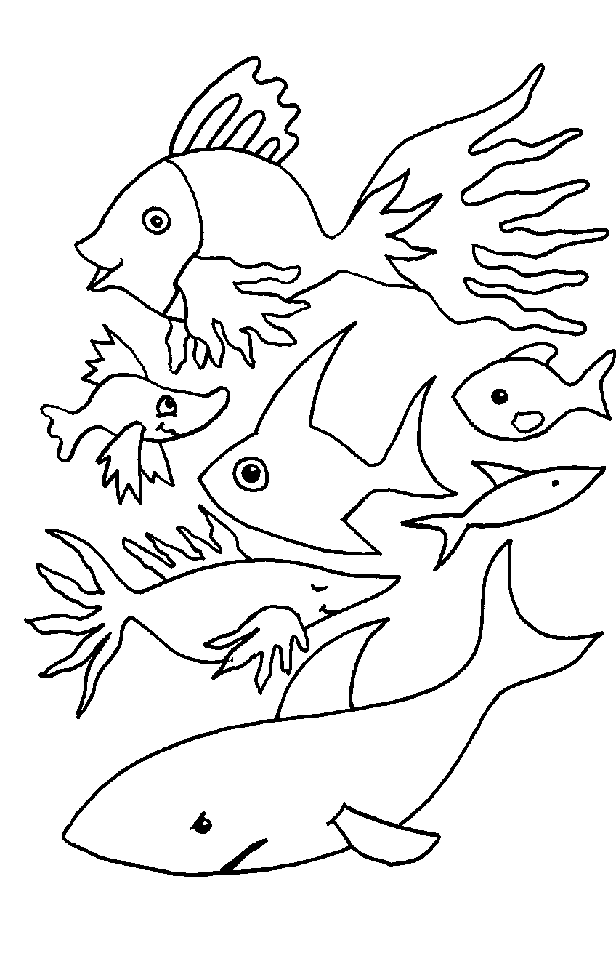 Coloriage Petit poisson d'avril souriant à motifs - Poisson à imprimer