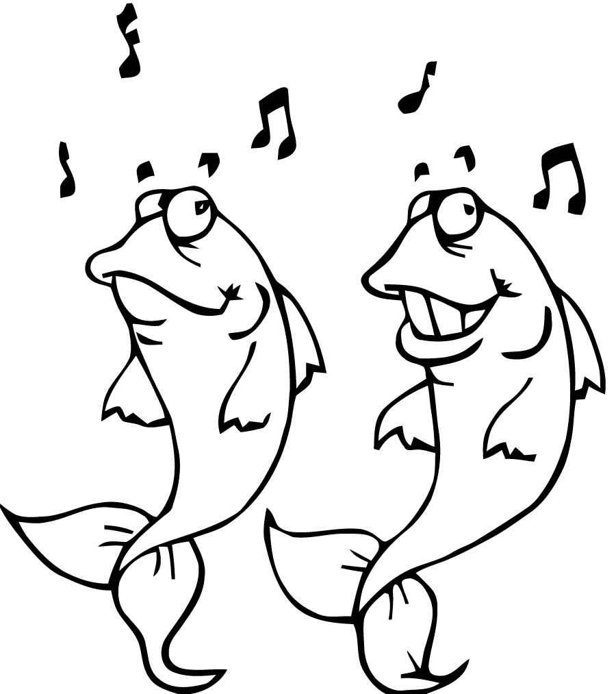 Coloriage Poisson d'avril stylisé avec écailles détaillées - Poisson à imprimer