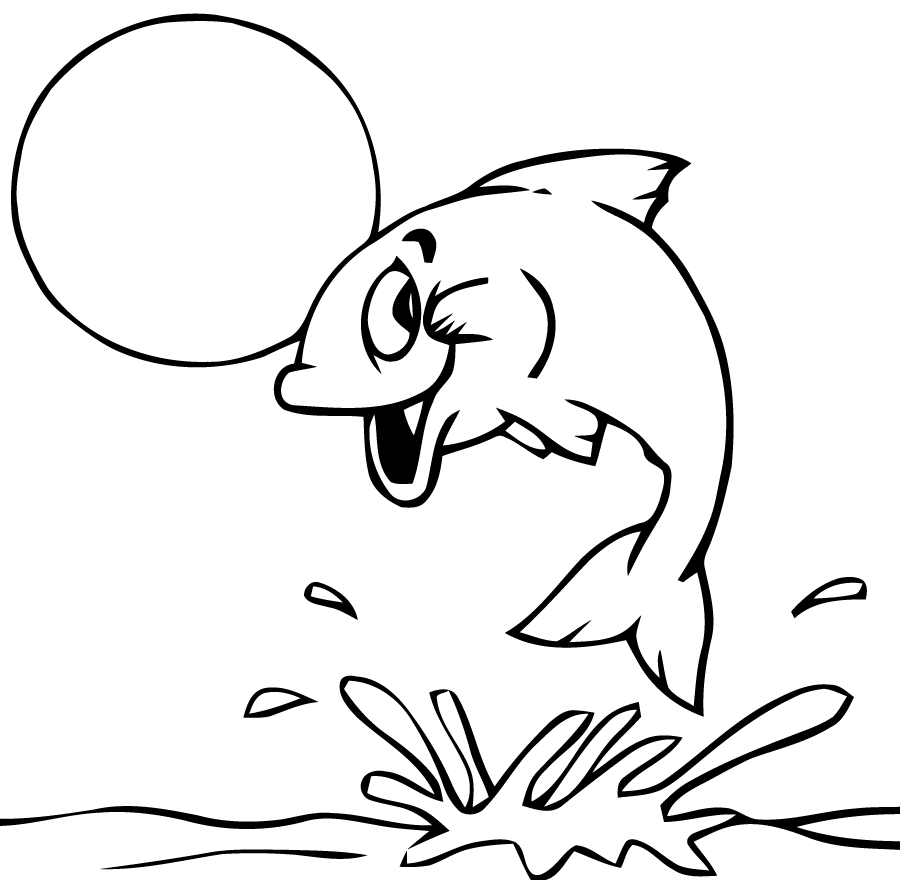 Coloriage Poisson d'avril souriant aux écailles rayées - Poisson à imprimer