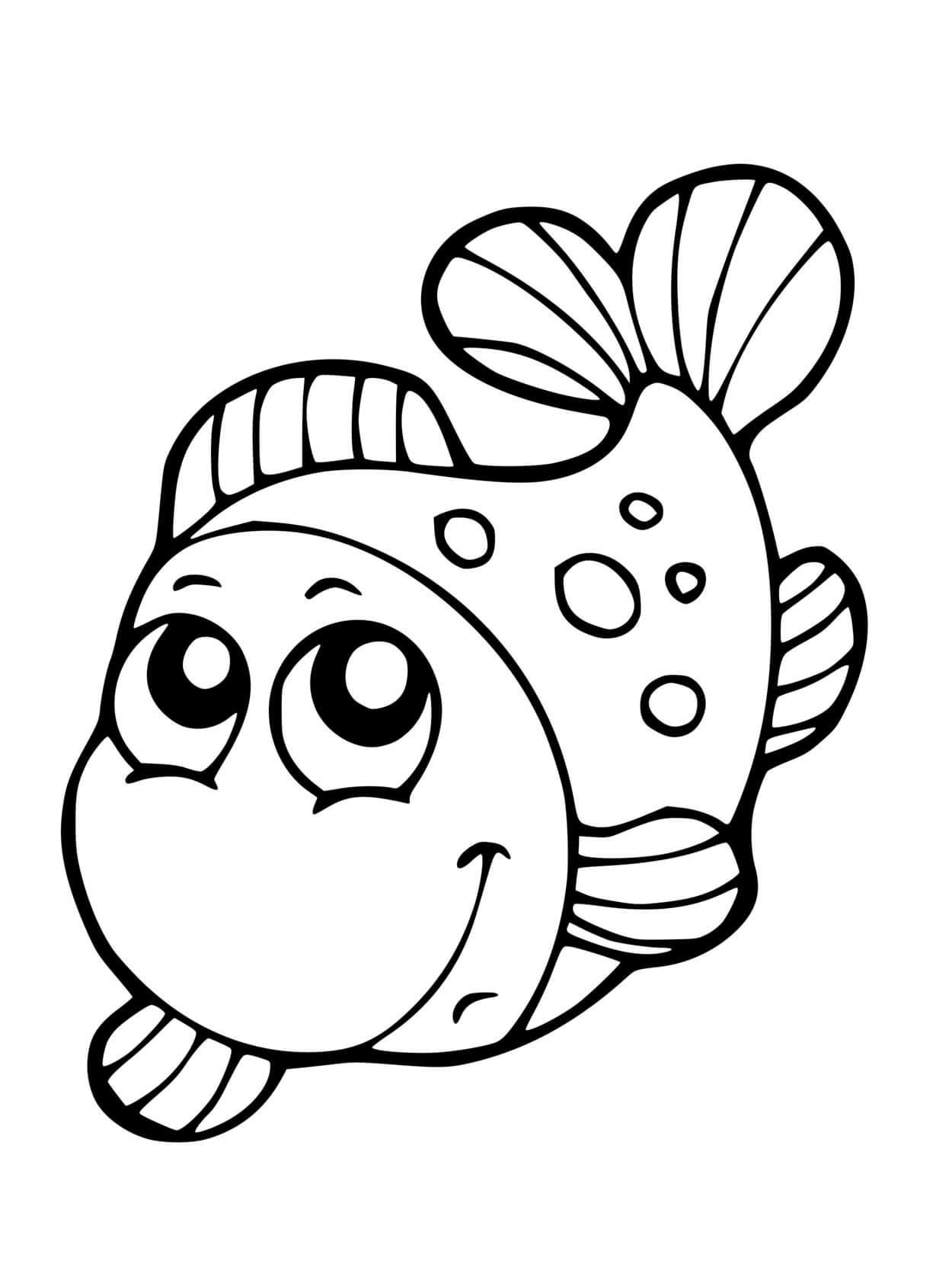Coloriage Poisson Facile 1 - Poisson à imprimer