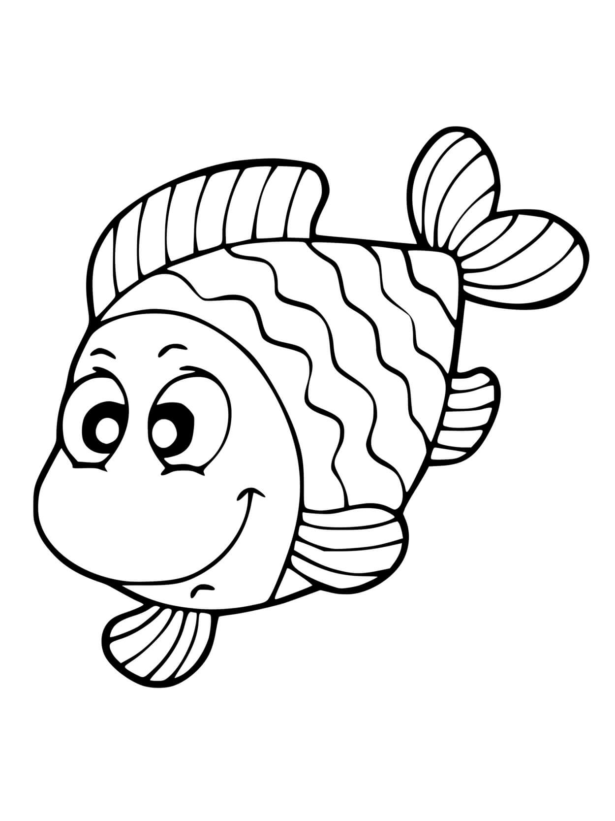 Coloriage Poisson Facile 2 - Poisson à imprimer