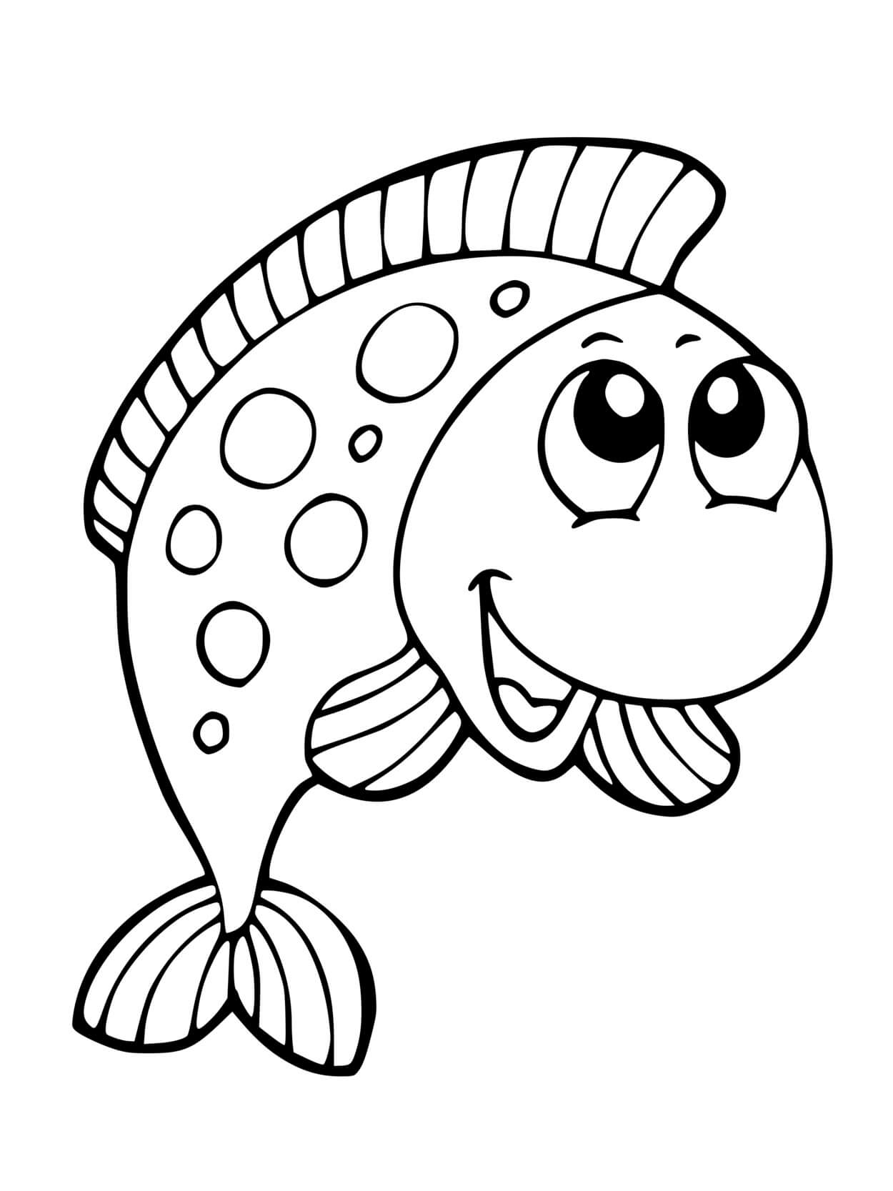 Coloriage Poisson Facile 3 - Poisson à imprimer