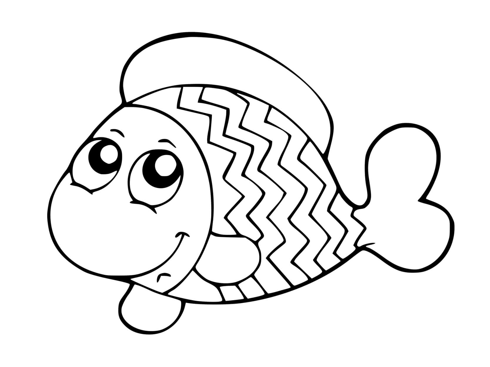 Coloriage Poisson Facile 5 - Poisson à imprimer