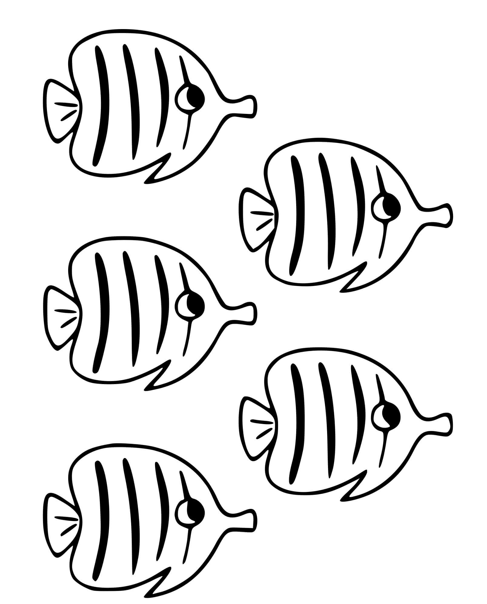 Coloriage Poissons Papillons Chaetodontides Se Rencontrent Dans L'Ocean Pacifique - Poisson à imprimer