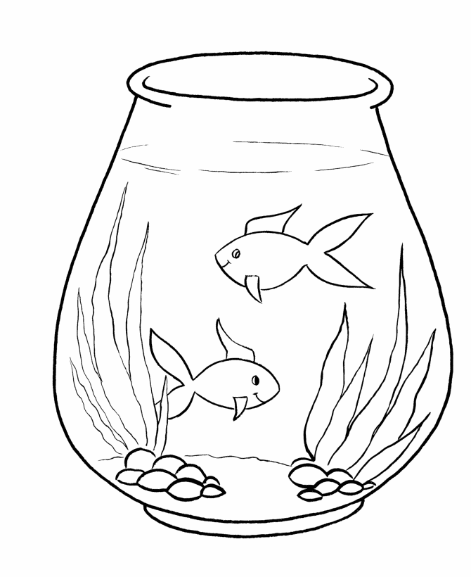 Coloriage Poissons rouges nageurs dans l'eau - Facile à imprimer