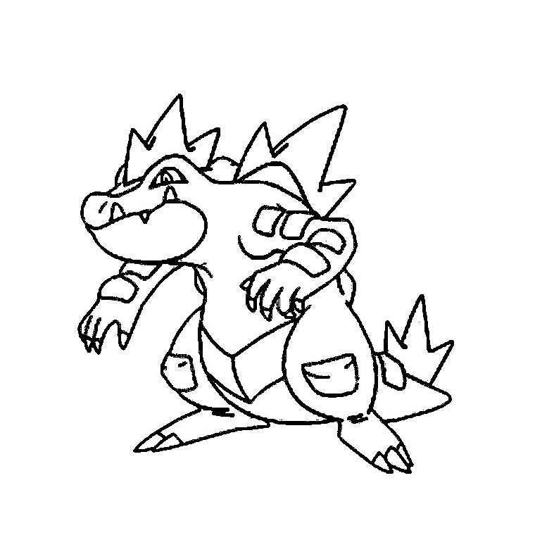 Coloriage Pokemon Aligatueur - Pokémon à imprimer