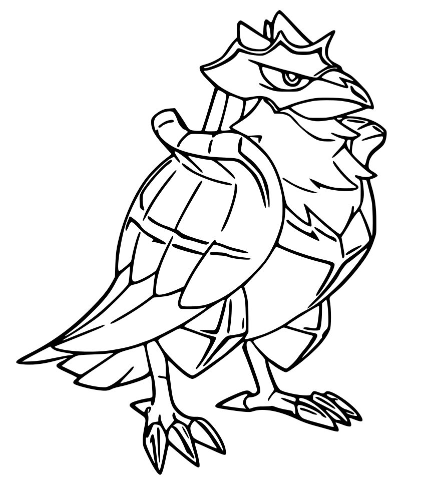 Coloriage Pokemon Épée Et Bouclier Corvaillus - Pokémon à imprimer