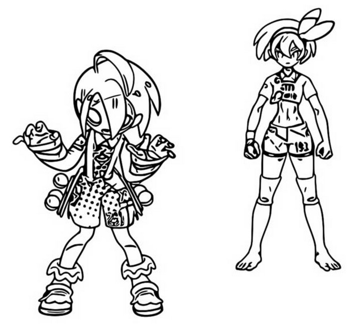 Coloriage Pokemon Épée Et Bouclier Les Habitants De Galar Faiza Et Alister - Pokémon à imprimer