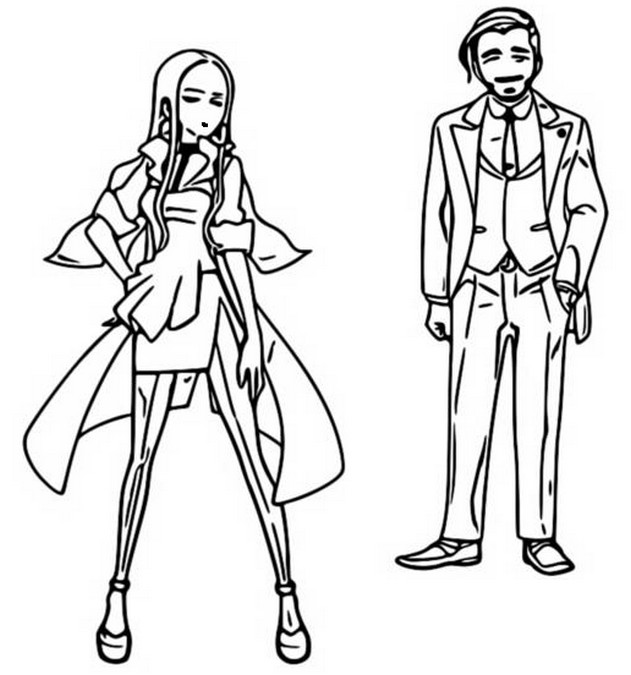 Coloriage Pokemon Épée Et Bouclier Les Habitants De Galar Le President Shehroz Et Liv - Pokémon à imprimer