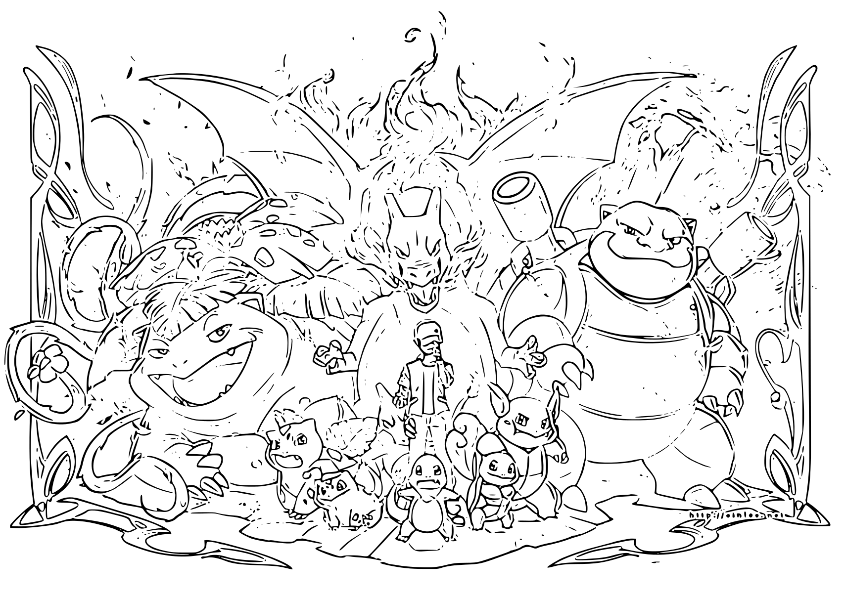 Coloriage Pokémon en pleine évolution mystérieuse - Pokémon à imprimer