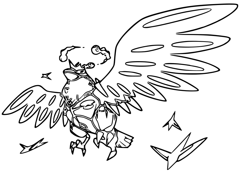 Coloriage Pokemon Gigamax Corvaillus - Pokémon à imprimer