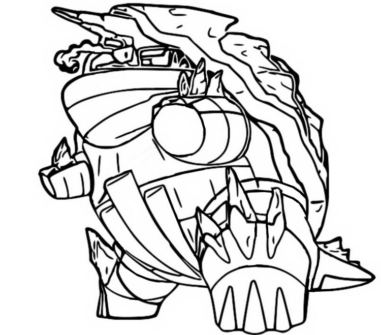 Coloriage Pokemon Gigamax Torgamord - Pokémon à imprimer