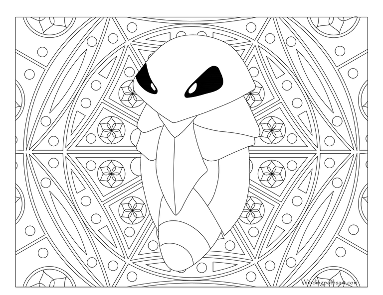Coloriage Pokemon Mandala Adulte Kakuna - Mandala pokemon à imprimer