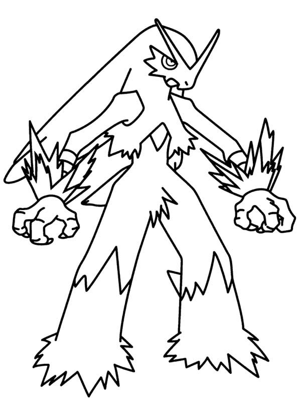Coloriage Pokemon Mega Évolution Blaziken - Pokémon à imprimer