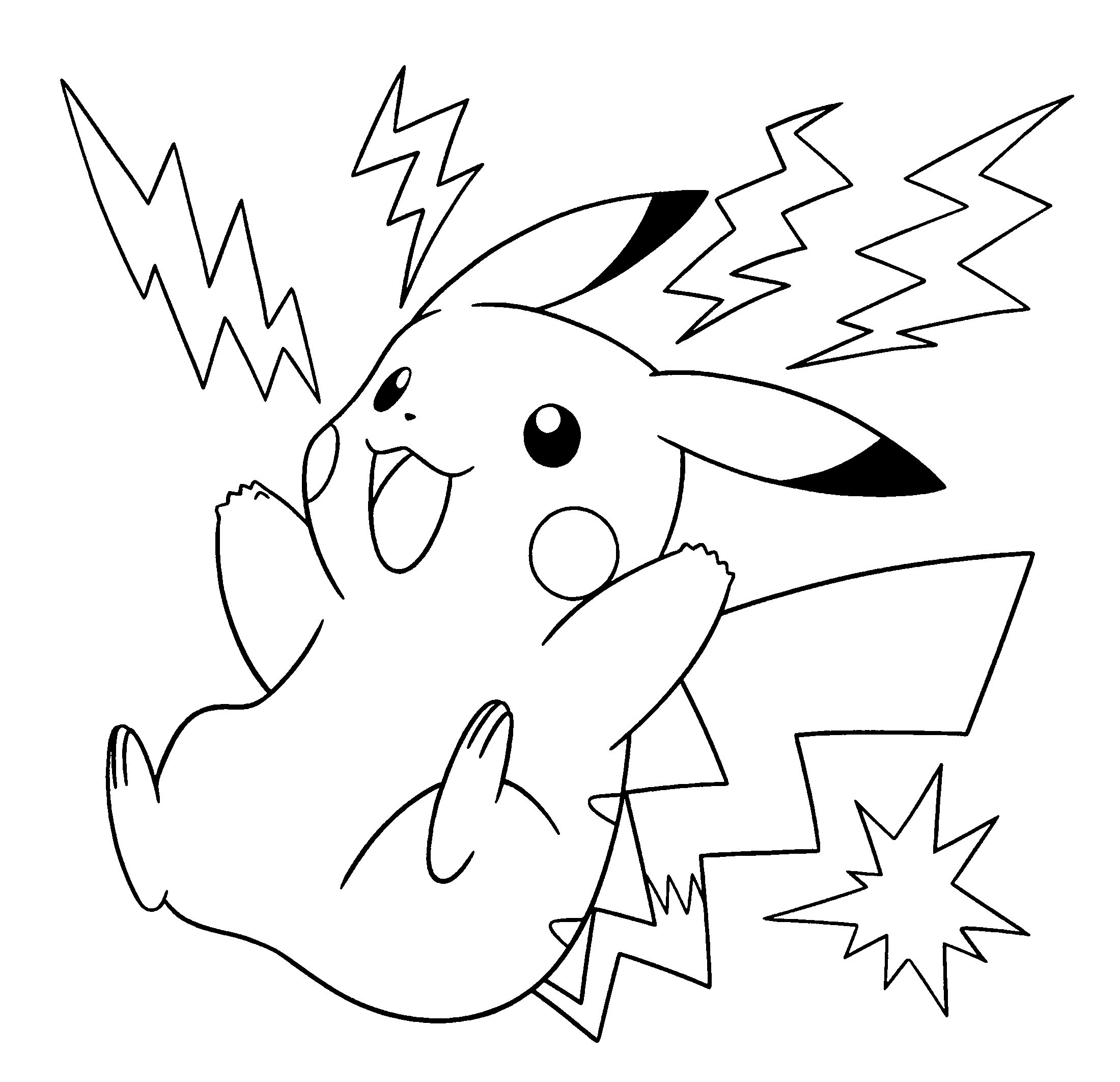 Coloriage Pokemon Pikachu Electrique - Pokémon à imprimer