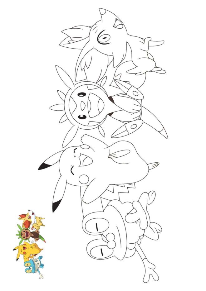 Coloriage Pokemon Pikachu Et Nouvelle Génération - Pokémon à imprimer