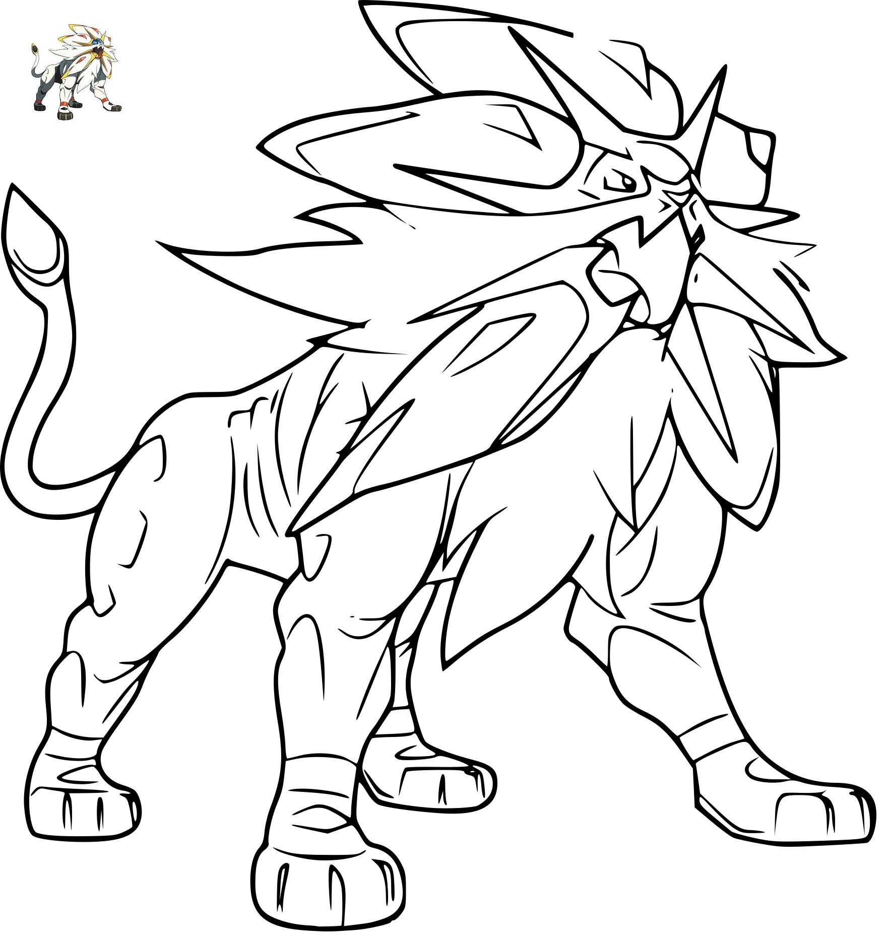Coloriage Pokemon Solgaleo - Pokémon à imprimer