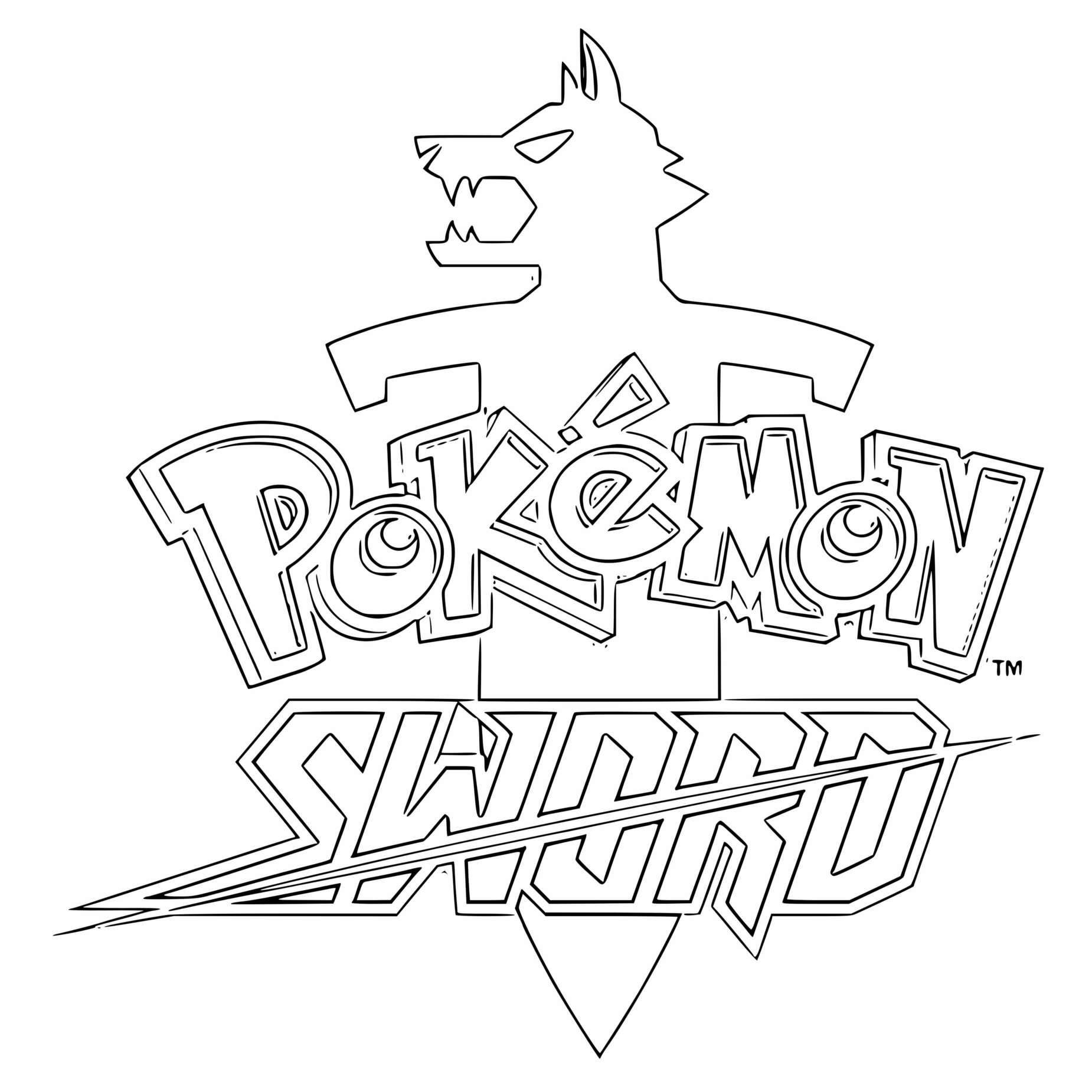 Coloriage Pokemon Sword Logo - Pokémon à imprimer